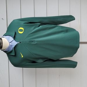 OREGON Ducks Nike Dri Fit Dark Green Large Mens Half Zip Pullover Sweater Jacket